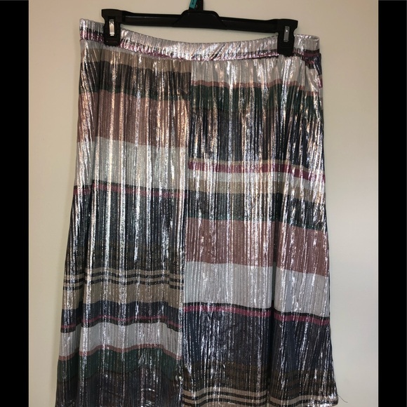 MODCLOTH METALLIC SKIRT ELASTIC WAIST JESSY B - Picture 12 of 14